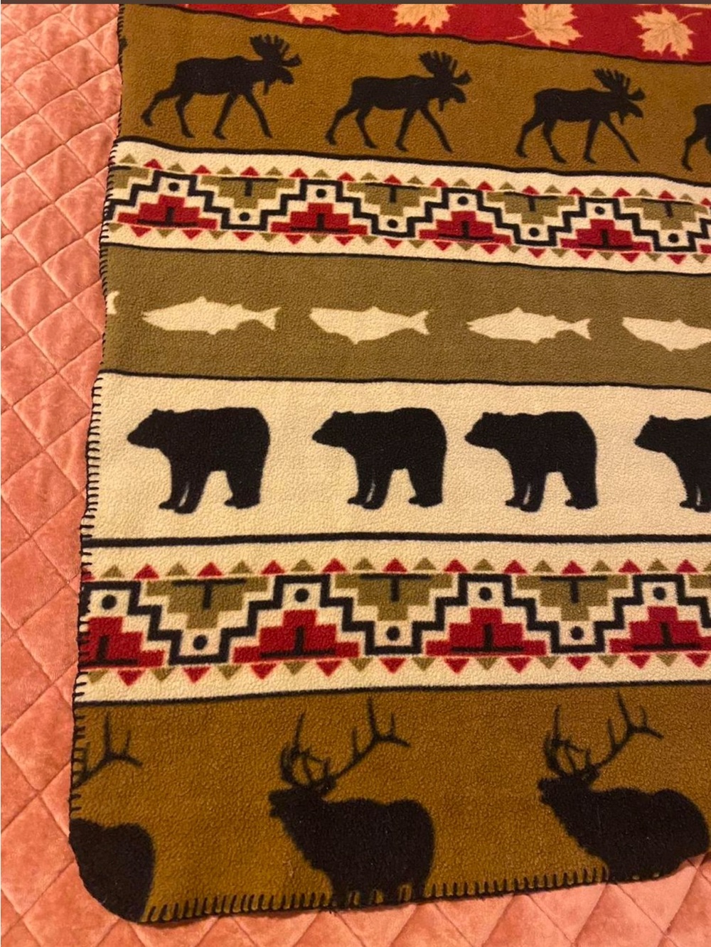 Vintage wildlife tapestry cabin throw blanket - Picture 2 of 7